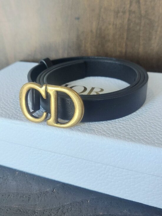 Christian Dior Saddle Belt Black Ultrasoft Calfskin 20 MM Size 90